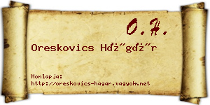 Oreskovics Hágár névjegykártya